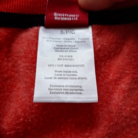 Peanuts Snoopy and Woodstock Red Fleece Christmas Top - Picture 6 of 6